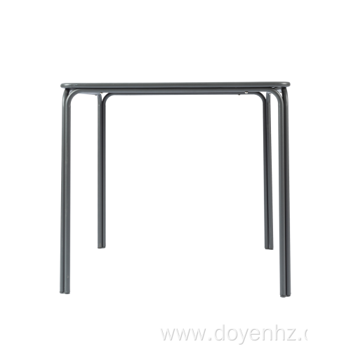 80cm Metal Square Unfoldable Table with Pattern Tabletop